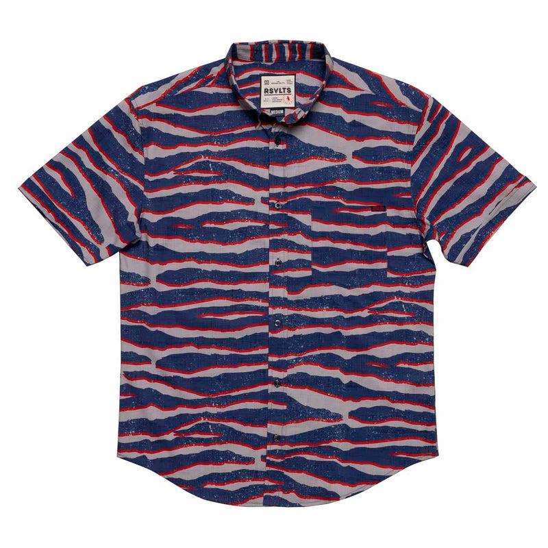 RSVLTS Wild America (Vintage) KUNUFLEX Short Sleeve Shirt in Blue — detail 2