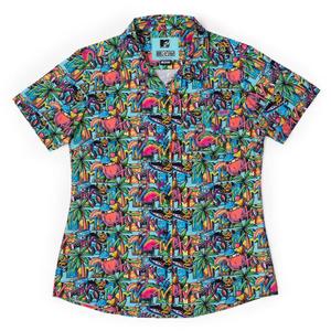 RSVLTS Cancun Women's KUNUFLEX Short Sleeve Shirt in Multicolor — front view
