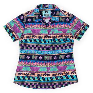 RSVLTS Daytona Beach Women's KUNUFLEX Short Sleeve Shirt in Multicolor — front view