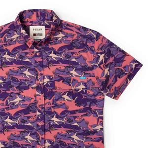 RSVLTS Friends, Not Food KUNUFLEX Short Sleeve Shirt in Pink — front view