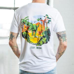 RSVLTS Savage Land Crewneck Tee in White — front view
