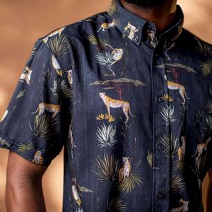 RSVLTS Speed of the Savanna KUNUFLEX Short Sleeve Shirt in Black — front view