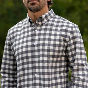 RSVLTS Flanny DeVito BorlandFlex Long Sleeve Flannel (2024 Fit) in Black — front view