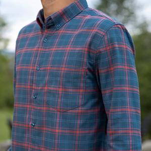 RSVLTS Flangela Bassett BorlandFlex Long Sleeve Flannel (2024 Fit) in Blue — front view