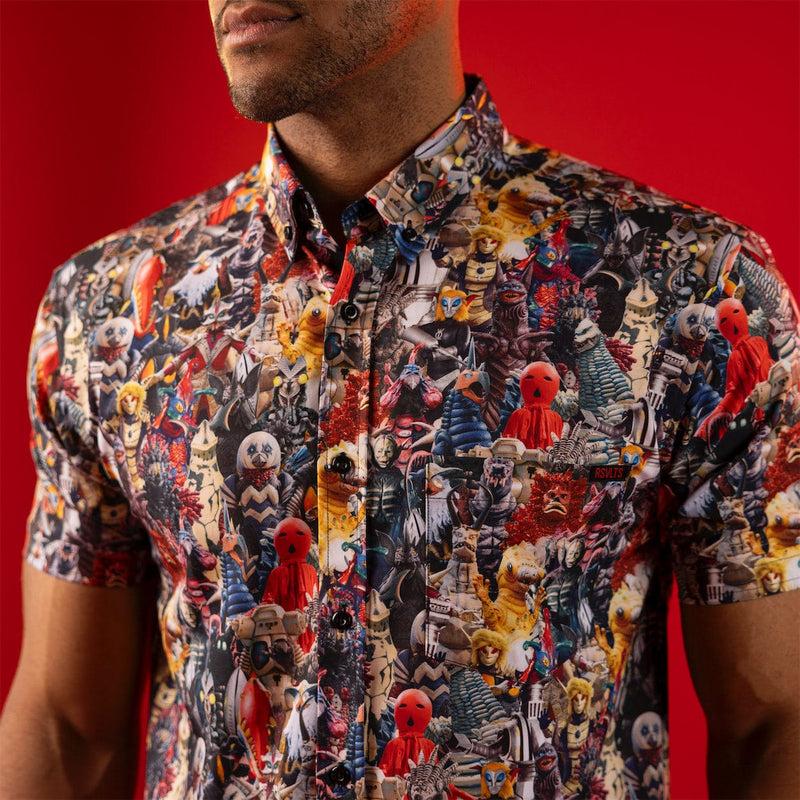 RSVLTS Ultra-Villainous KUNUFLEX Short Sleeve Shirt in Black — front view