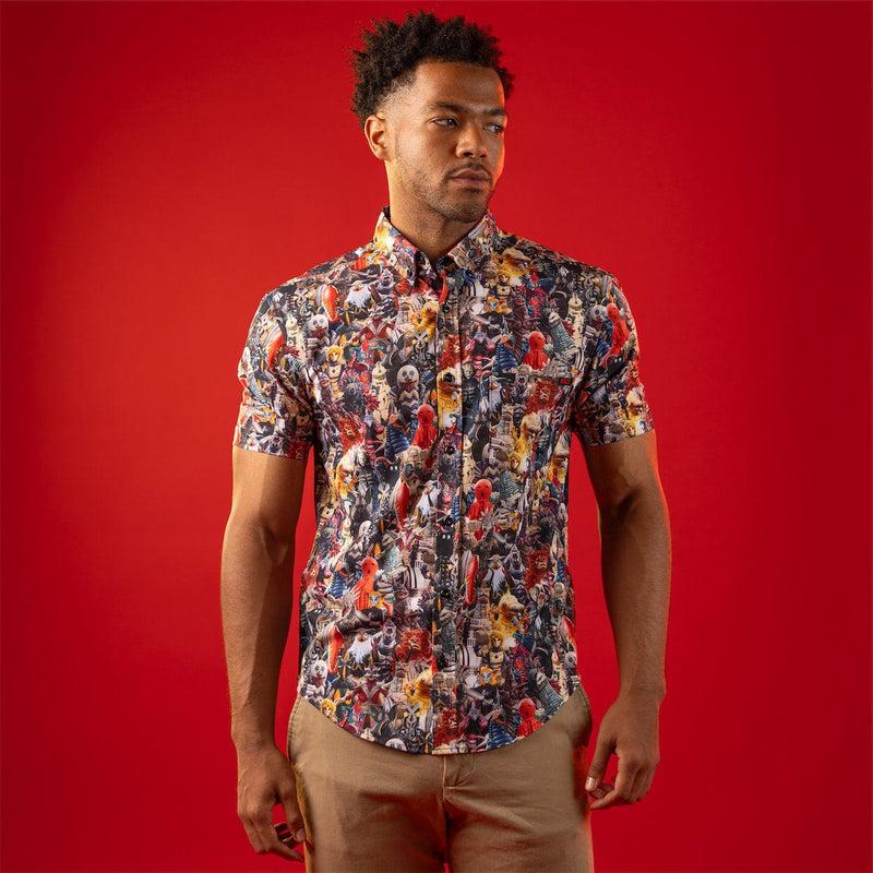 RSVLTS Ultra-Villainous KUNUFLEX Short Sleeve Shirt in Black — detail 2