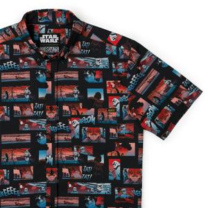 RSVLTS From a Certain Point of View KUNUFLEX Short Sleeve Shirt in Black — front view