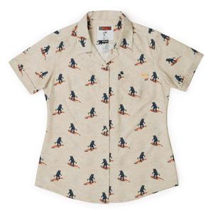 RSVLTS Surf ‘n’ Turf Women's KUNUFLEX Short Sleeve Shirt in Yellow — front view