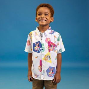 RSVLTS Magic Xylophone Preschool KUNUFLEX Short Sleeve Shirt in Multicolor — front view