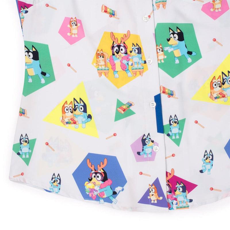 RSVLTS Magic Xylophone Women's KUNUFLEX Short Sleeve Shirt in Multicolor — detail 6