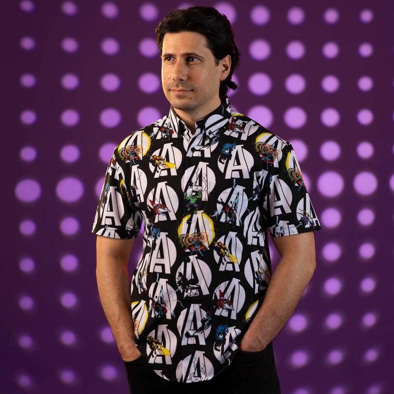 RSVLTS A Is for Avengers KUNUFLEX Short Sleeve Shirt in Black — detail 2