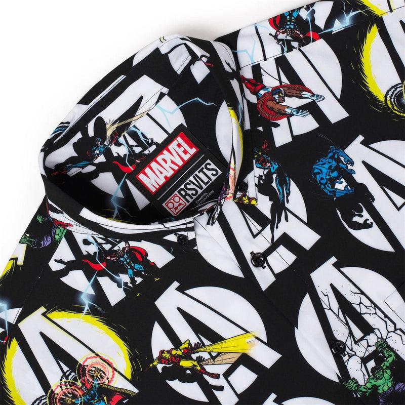 RSVLTS A Is for Avengers KUNUFLEX Short Sleeve Shirt in Black — detail 4