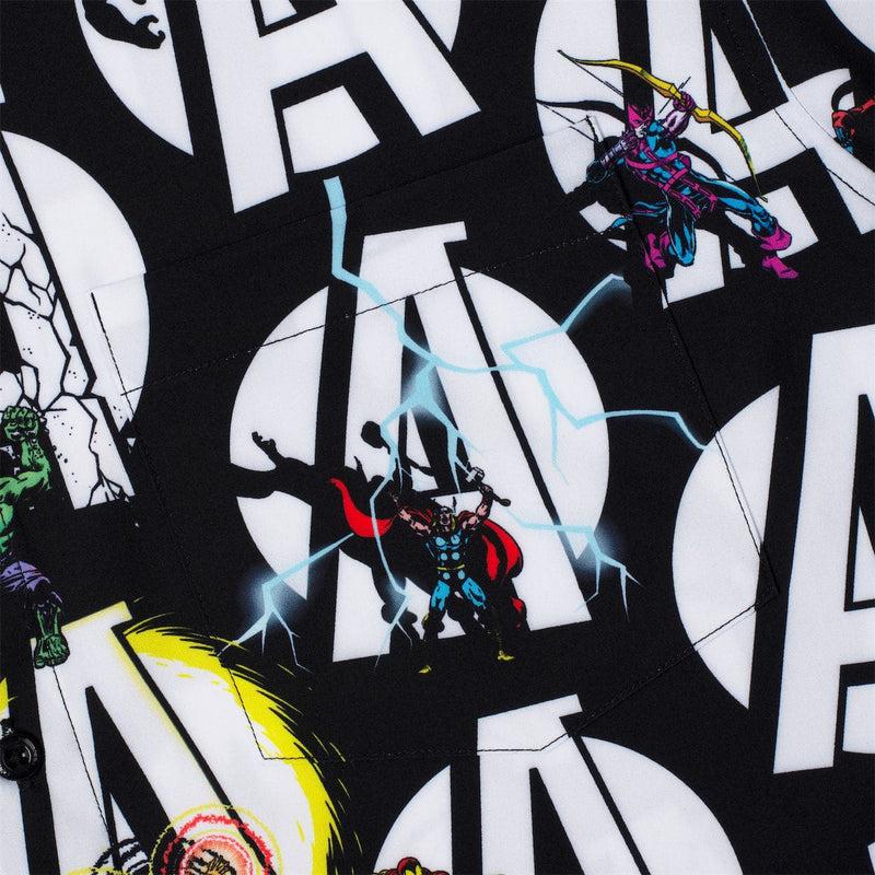 RSVLTS A Is for Avengers KUNUFLEX Short Sleeve Shirt in Black — detail 5