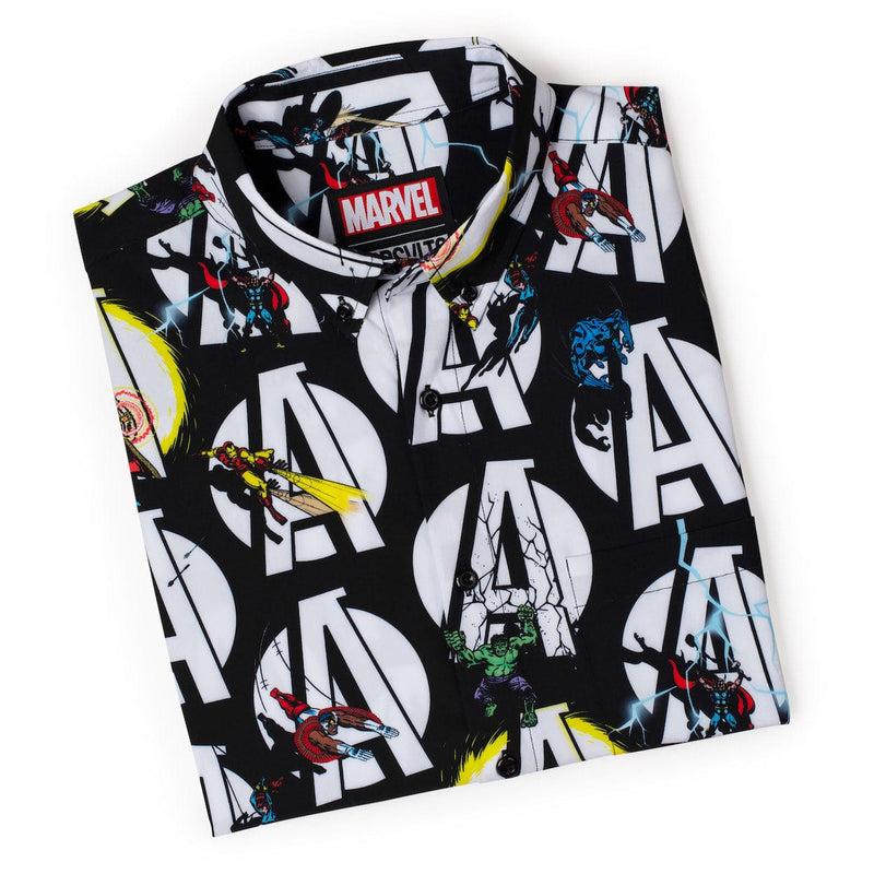 RSVLTS A Is for Avengers KUNUFLEX Short Sleeve Shirt in Black — detail 6