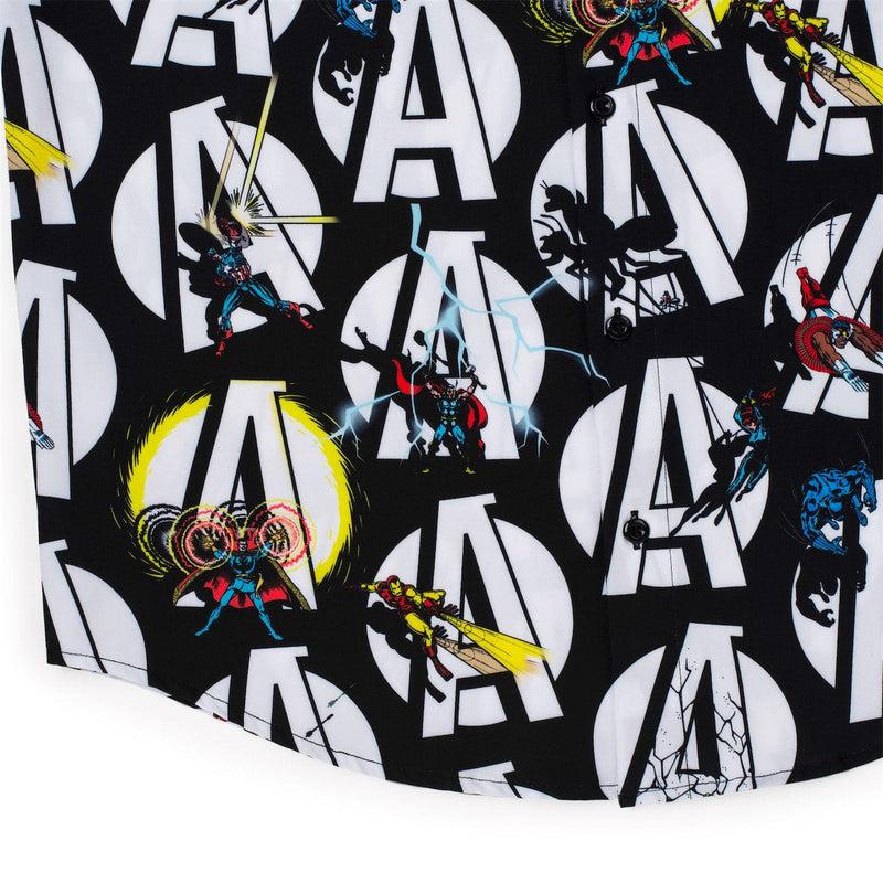 RSVLTS A Is for Avengers KUNUFLEX Short Sleeve Shirt in Black — detail 7