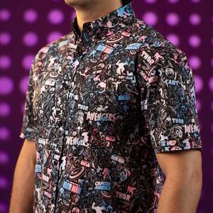 RSVLTS Fight to the Finish KUNUFLEX Short Sleeve Shirt in Black — front view