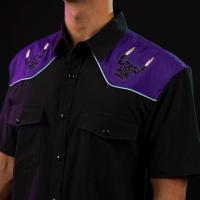 RSVLTS Fright This Way Roper Short Sleeve Shirt in Black — detail 2