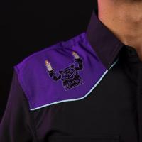 RSVLTS Fright This Way Roper Short Sleeve Shirt in Black — detail 6