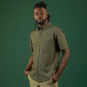 RSVLTS Dusty Olive KUNUFLEX Short Sleeve Shirt — front view