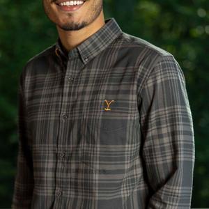 RSVLTS Worth Fighting For BorlandFlex Long Sleeve Flannel (2024 Fit) in Black — front view