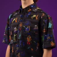 RSVLTS You Meddling Kids KUNUFLEX Short Sleeve Shirt in Black — front view