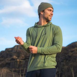 RSVLTS Surplus Olive Performance Hoodie in Green — front view