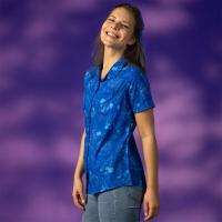 RSVLTS Sketches in the Stars Women's KUNUFLEX Short Sleeve Shirt in Blue — detail 2
