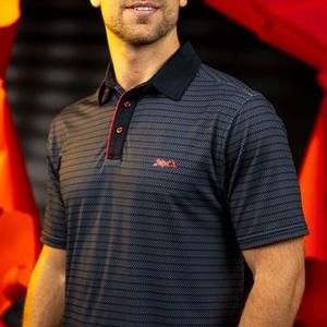 RSVLTS Wicked Slice All-Day Polo in Black — front view