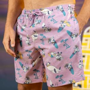 RSVLTS Shore Looks Relaxin' Hybrid Shorts in Pink — front view