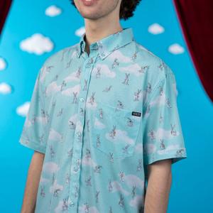 RSVLTS The Ehhh-volution of Bugs KUNUFLEX Short Sleeve Shirt in Blue — front view