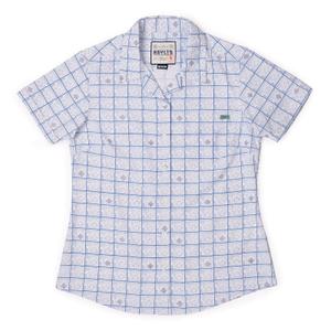 RSVLTS The Scorekeeper Women's KUNUFLEX Short Sleeve Shirt in Blue — front view