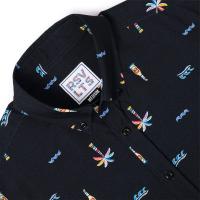 RSVLTS Cabana Nights KUNUFLEX Short Sleeve Shirt in Black — detail 4