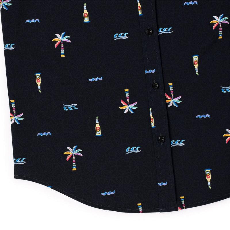 RSVLTS Cabana Nights KUNUFLEX Short Sleeve Shirt in Black — detail 5