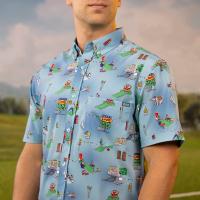 RSVLTS You're Gonna Die, Clown! KUNUFLEX Short Sleeve Shirt in Blue — detail 4