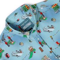 RSVLTS You're Gonna Die, Clown! KUNUFLEX Short Sleeve Shirt in Blue — detail 5