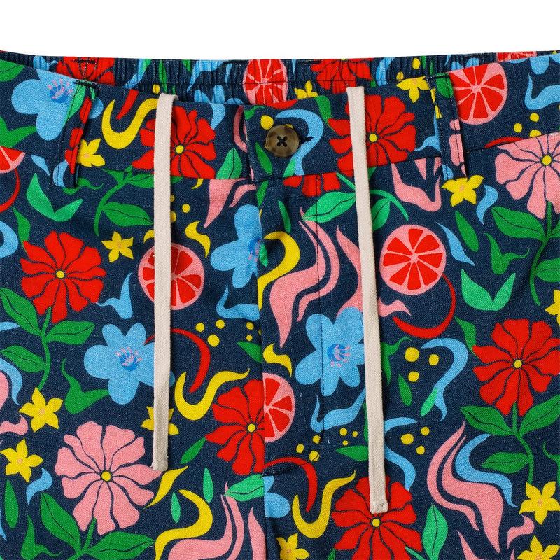 RSVLTS Groovy Garden Bamboo Resort Shorts in Multicolor — detail 3