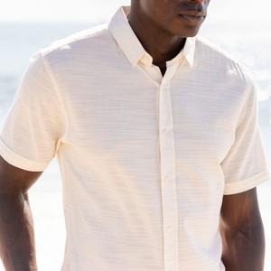 RSVLTS White Sand Bamboo Short Sleeve Shirt in White — front view