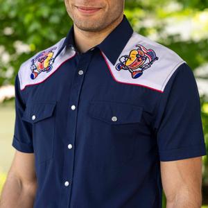 RSVLTS Frankee Doodle Dandy Roper Short Sleeve Shirt in Black — front view