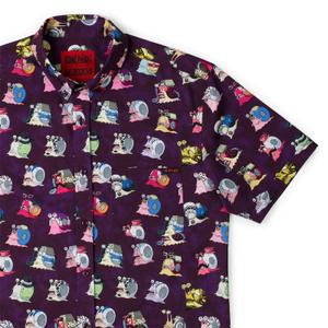 RSVLTS Puru-Puru-Puru KUNUFLEX Short Sleeve Shirt in Purple — front view