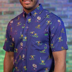 RSVLTS Cheapskatin' KUNUFLEX Short Sleeve Shirt in Purple — front view