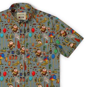 RSVLTS The Wilderness Must Be Explored KUNUFLEX Short Sleeve Shirt in Green — front view