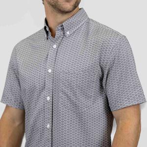 RSVLTS The Seaside KUNUFLEX Short Sleeve Shirt in Blue — front view