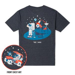 RSVLTS Moon Trap Crewneck Tee in Blue — front view