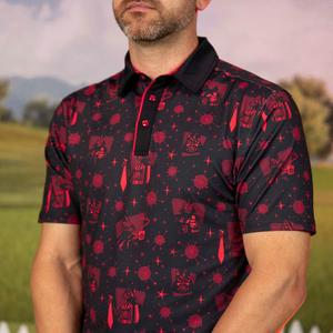 RSVLTS Happy Vader’s Day All-Day Polo in Black — front view