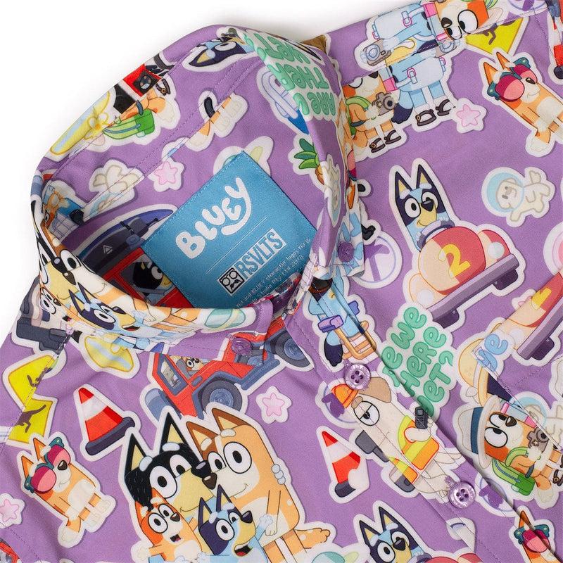 RSVLTS Let's Motor Youth KUNUFLEX Short Sleeve Shirt in Purple — detail 4