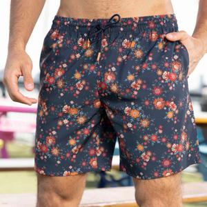 RSVLTS Petal to the Meadow Hybrid Shorts in Blue — front view