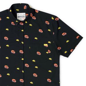 RSVLTS Guac 'n' Roll KUNUFLEX Short Sleeve Shirt in Black — front view