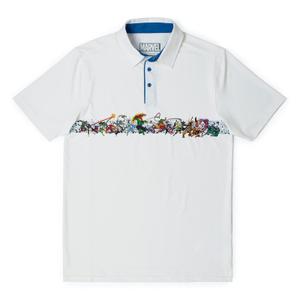 RSVLTS Clash of the Cosmos All-Day Polo in White — front view