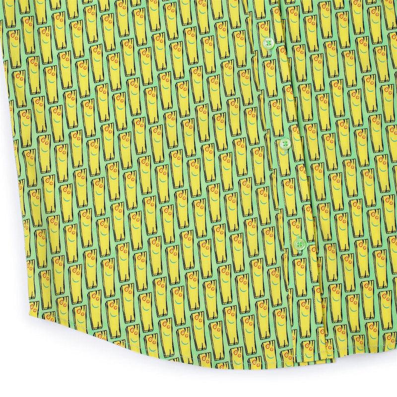 RSVLTS My Best Friend Plank KUNUFLEX Short Sleeve Shirt in Green — detail 5