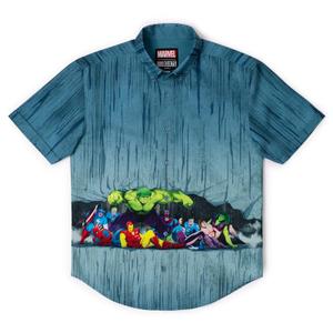 RSVLTS HULK SAVE!!! KUNUFLEX Short Sleeve Shirt in Blue — front view